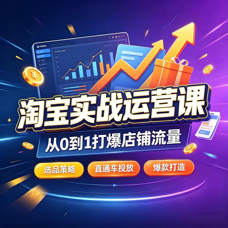 淘宝实战运营可远程可线下教学-全旗电商